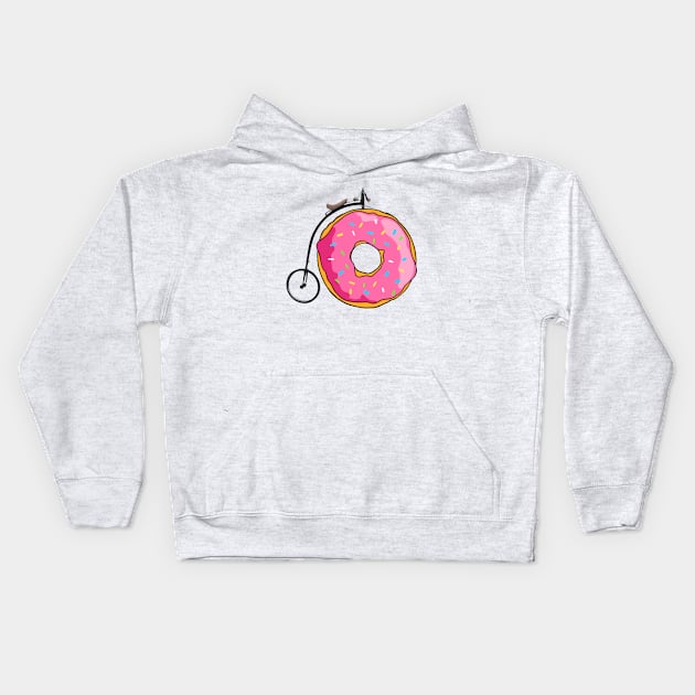 Penny Farthing Donut Kids Hoodie by Crooked Skull